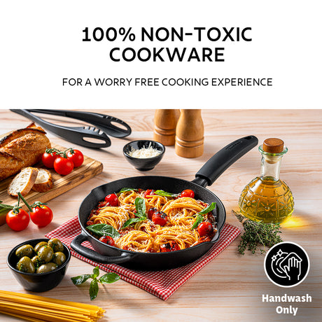 Titanex 24cm Pre-Seasoned Cast Iron Fry Pan with Heat Resistant Silicone Grip - Tramontina India