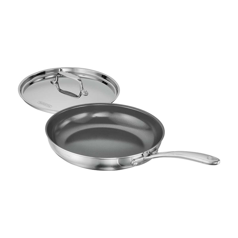 Fusao EX+ 24cm Ceramic Stainless Steel Tri-Ply Fry Pan with SS Lid