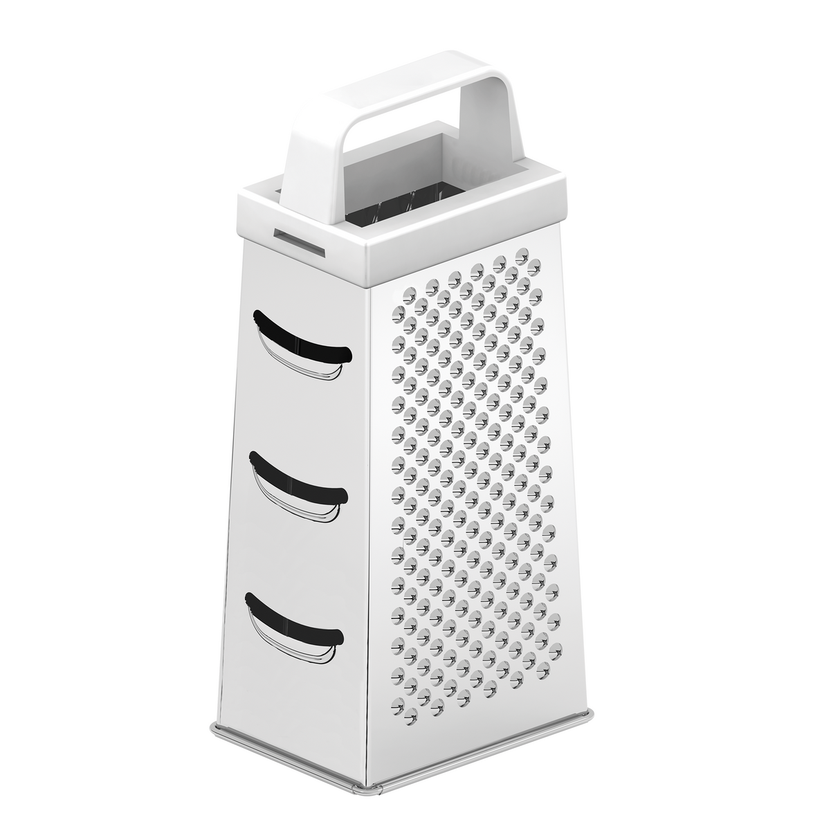 Utilitá 4-Sided Grater in Stainless Steel with White ABS Handle - Tramontina India