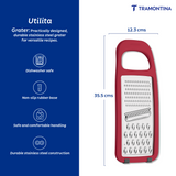 Utilitá Stainless Steel and ABS Grater with Rubberized Base, Red - Tramontina India