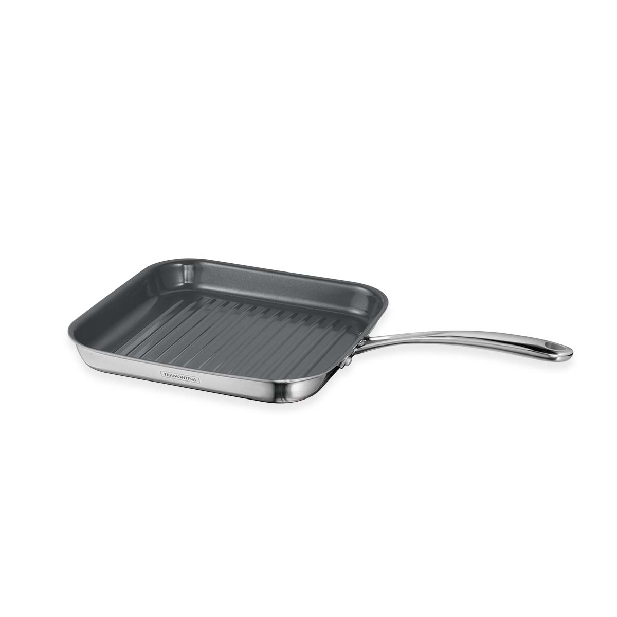 Fusao EX+ 26cm Ceramic Stainless Steel Tri-Ply Grill Pan - Tramontina India