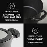 Titanex 20cm Pre-Seasoned Cast Iron Casserole with Heat Resistant Silicone Grip – 3.1L - Tramontina India