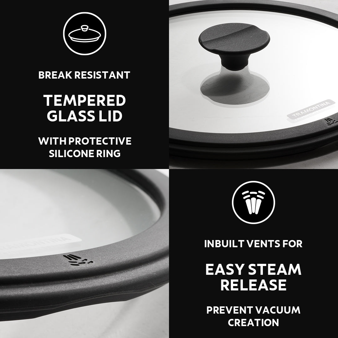 Titanex 20cm Pre-Seasoned Cast Iron Casserole with Heat Resistant Silicone Grip – 3.1L - Tramontina India