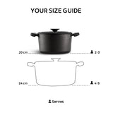 Titanex 20cm Pre-Seasoned Cast Iron Casserole with Heat Resistant Silicone Grip – 3.1L - Tramontina India