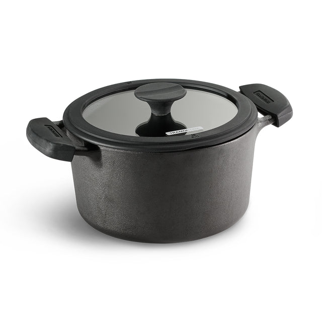 Titanex 24cm Pre-Seasoned Cast Iron Casserole with Heat Resistant Silicone Grip – 4.9L - Tramontina India