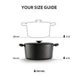 Titanex 24cm Pre-Seasoned Cast Iron Casserole with Heat Resistant Silicone Grip – 4.9L - Tramontina India