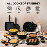 Titanex 24cm Pre-Seasoned Cast Iron Casserole with Heat Resistant Silicone Grip – 4.9L - Tramontina India