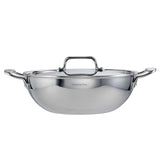 Fusao EX+ 20cm Ceramic Stainless Steel Tri-Ply Kadai with SS Lid - 1.7L - Tramontina India