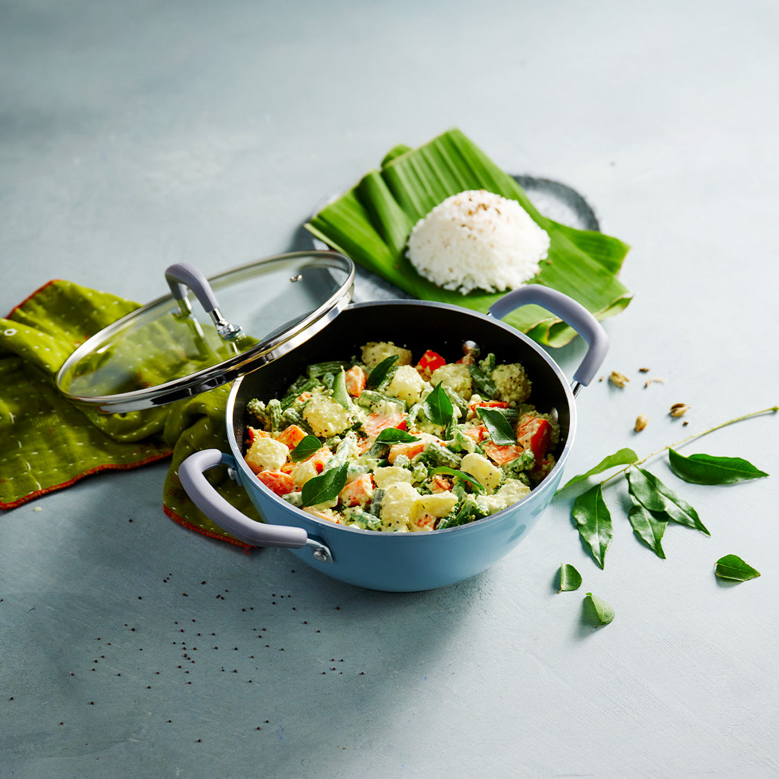 Velo Forged Deep Kadai 22 cm - Sea - Tramontina India