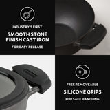 Titanex 24cm Pre-Seasoned Cast Iron Extra Deep Kadai with Heat Resistant Silicone Grip – 3.7L - Tramontina India