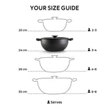 Titanex 24cm Pre-Seasoned Cast Iron Extra Deep Kadai with Heat Resistant Silicone Grip – 3.7L - Tramontina India