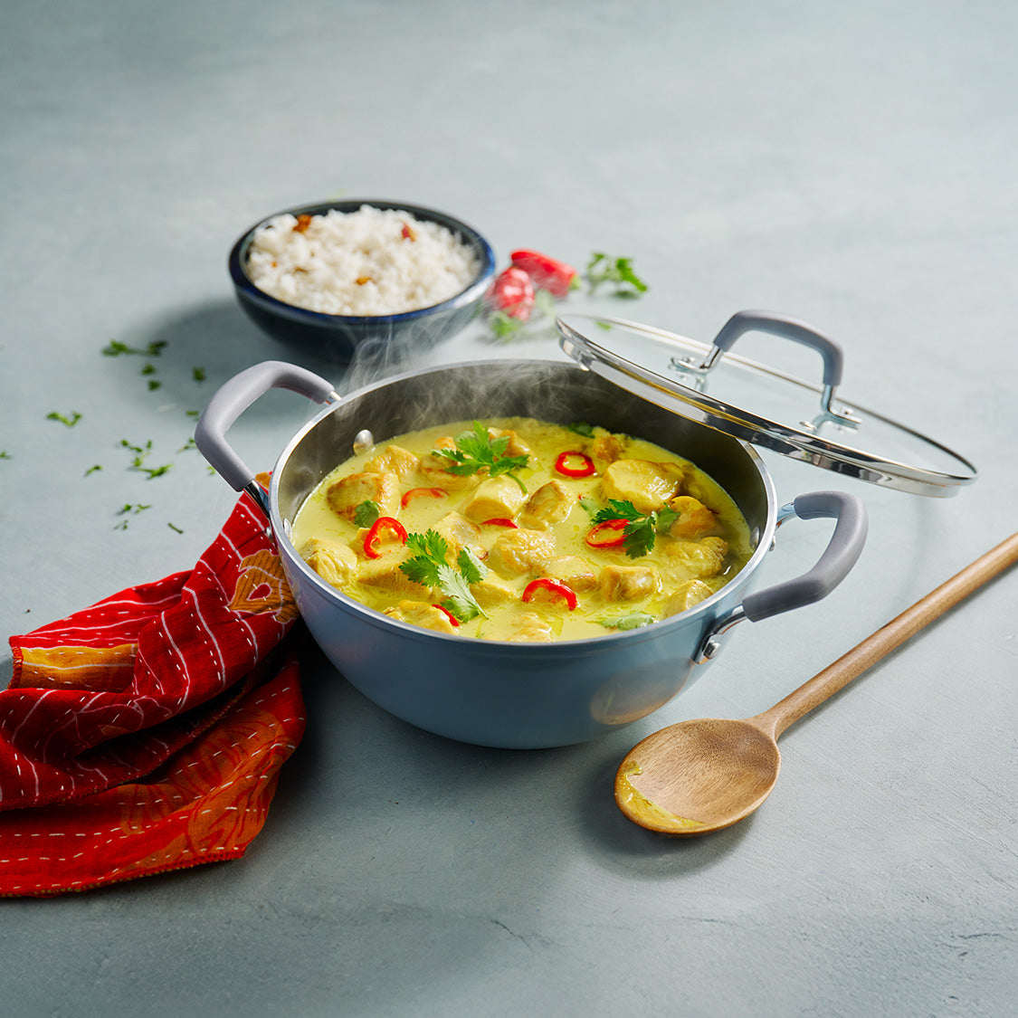 Velo Forged Deep Kadai 24 cm - Sea - Tramontina India