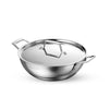 Aeion 26cm Stainless Steel Tri-Ply Kadai with SS Lid - 3.7L