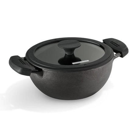 Titanex 30cm Pre-Seasoned Cast Iron Extra Deep Kadai with Heat Resistant Silicone Grip – 6.8L - Tramontina India