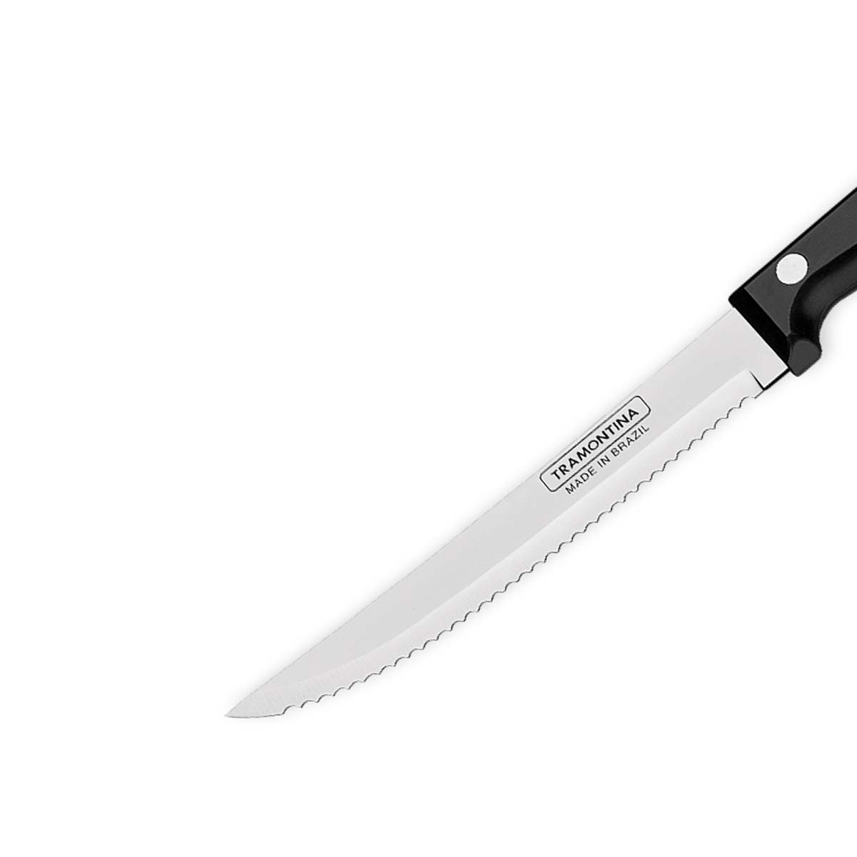 Ultracorte 5" Antimicrobial Stainless Steel Steak & Fruit Knife Serrated Blade - Polypropylene Handle (Black) - Tramontina India