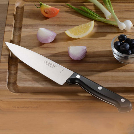Ultracorte 6" Antimicrobial Stainless Steel Chef Knife Straight Back Blade - Polypropylene Handle (Black) - Tramontina India