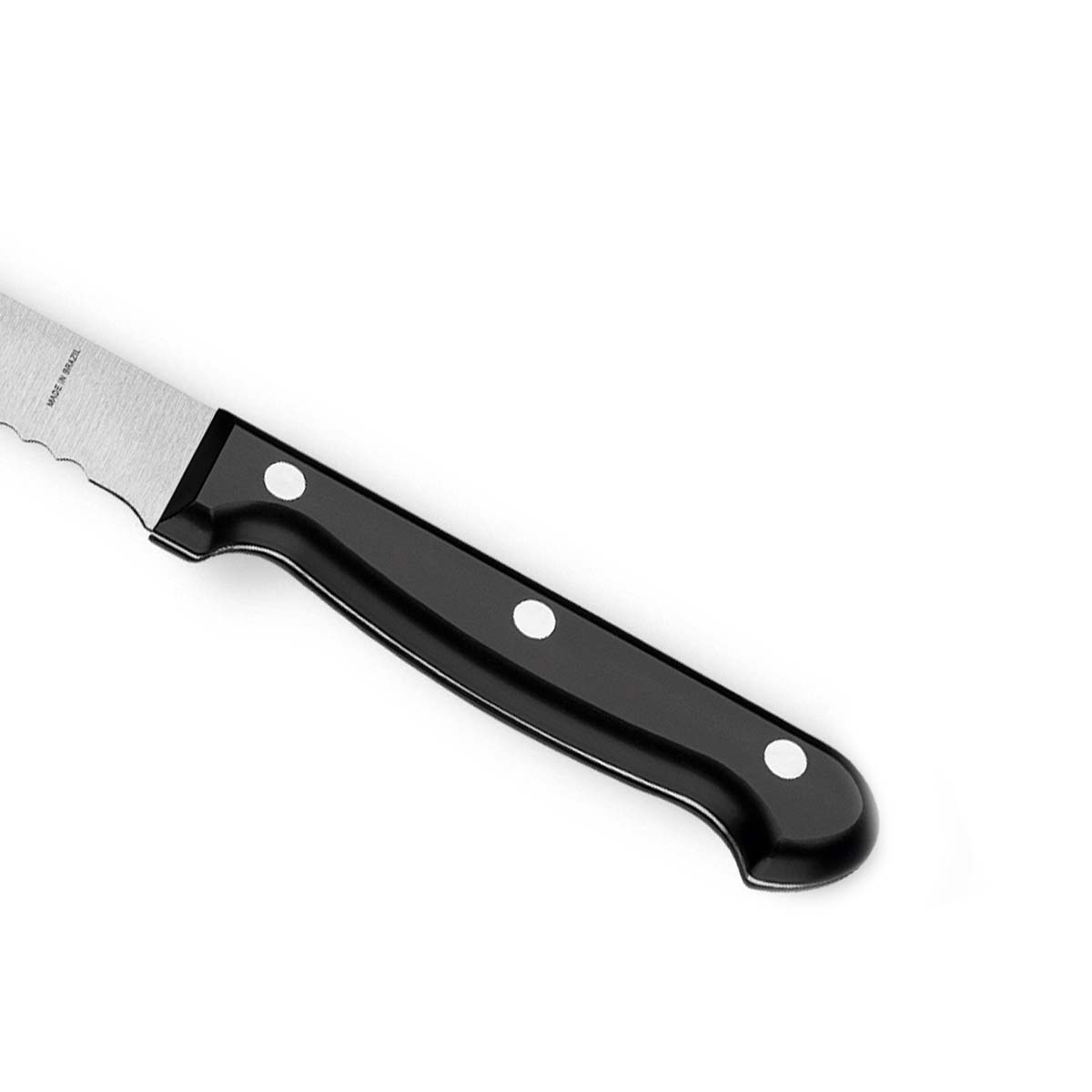 Ultracorte 7" Antimicrobial Stainless Steel Bread Knife Wavy Serrated Blade - Polypropylene Handle (Black) - Tramontina India