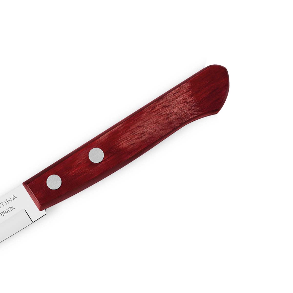 Polywood 3" Stainless Steel Vegetable & Fruit knife Spear Point Blade - Impact & Heat Resistant Wooden Handle (Red) - Tramontina India