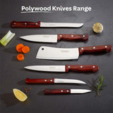 Polywood 3" Stainless Steel Vegetable & Fruit knife Spear Point Blade - Impact & Heat Resistant Wooden Handle (Red) - Tramontina India