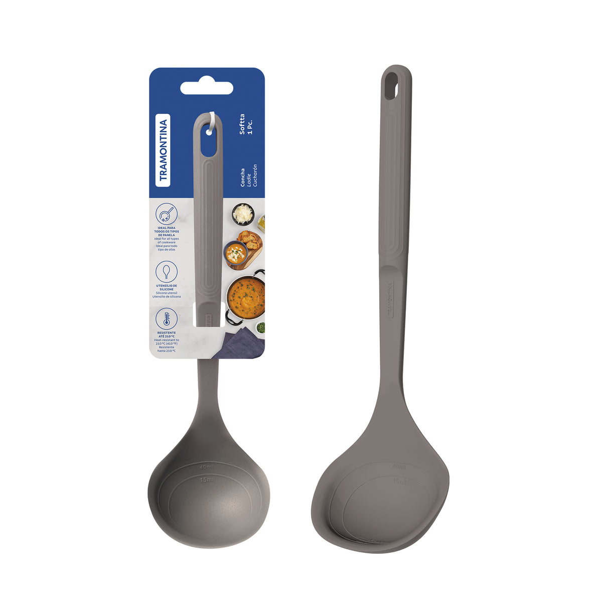 Softta Silicone Ladle - Grey - Tramontina India