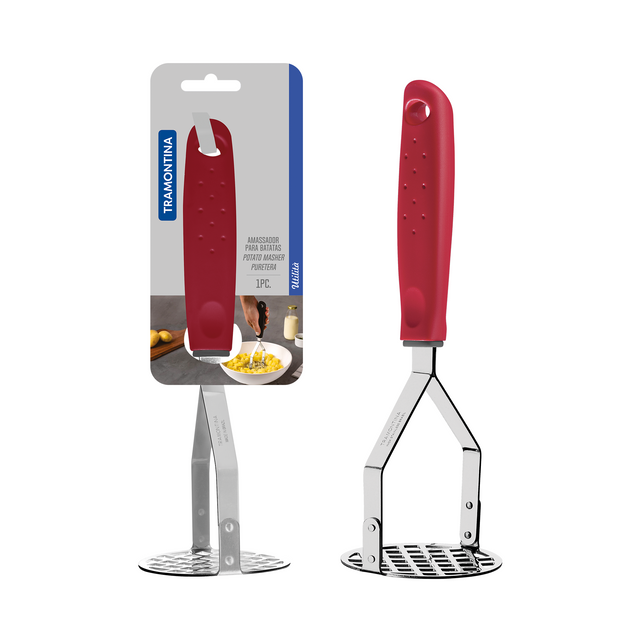 Utilitá Stainless Steel Potato Masher with Black Polypropylene Handle - Tramontina India