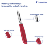 Utilitá Stainless Steel Manual Potato Peeler with Red Polypropylene Handle - Tramontina India