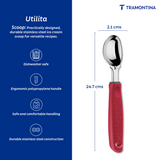 Utilitá ice cream scoop with stainless steel blade and red polypropylene handle - Tramontina India