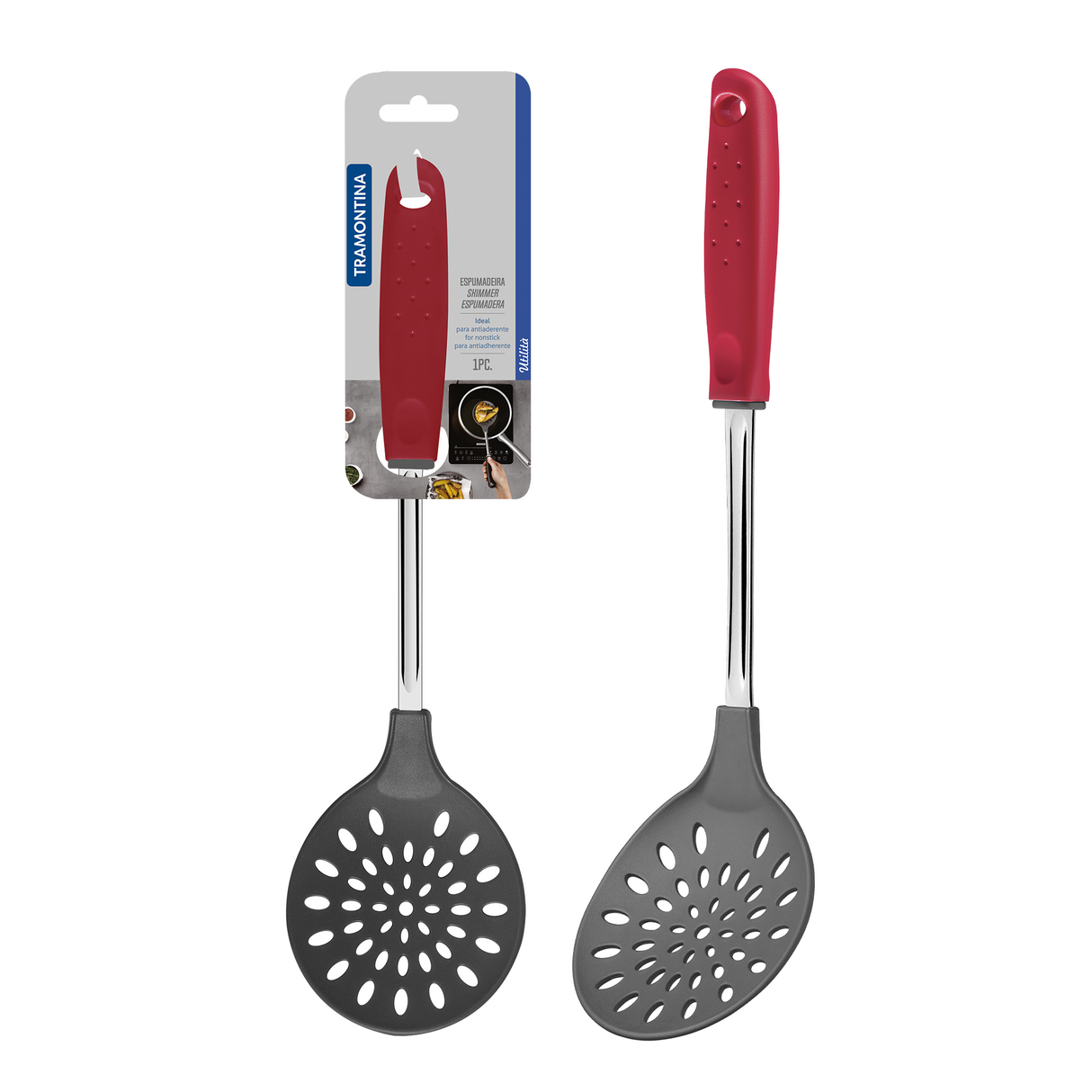 Utilitá Nylon Skimmer with Red Polypropylene Handle - Tramontina India