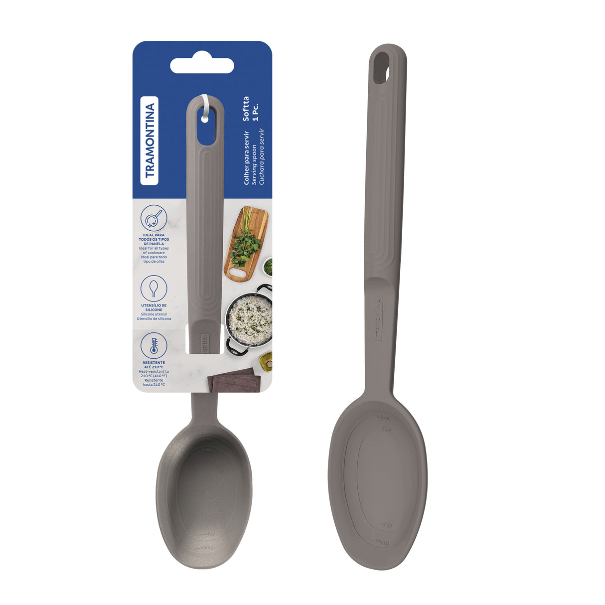Softta Silicone Spoon - Grey - Tramontina India