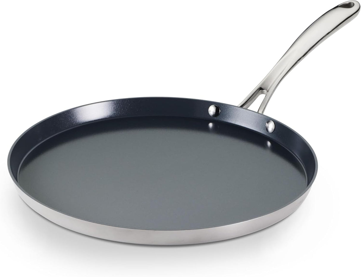 Fusao EX+ 28cm Ceramic Stainless Steel Tri-Ply Dosa Tawa - 4mm Thick - Tramontina India