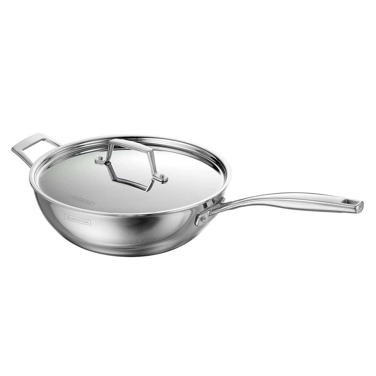 Aeion 26cm Stainless Steel Tri-Ply Chinese Wok with SS Lid - 3.7L - Tramontina India