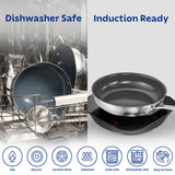 Tramontina India Fusao EX+ 26cm triply ceramic wok with stainless steel lid, showing the wok's ceramic coating and lid in the image.